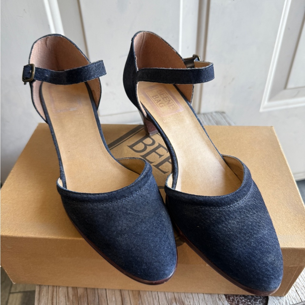 Blue Women's Ankle-Strap Pointed-Toe Heels